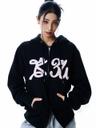 BASIC ILOVEU HOOD ZIPUP(BLACK)
