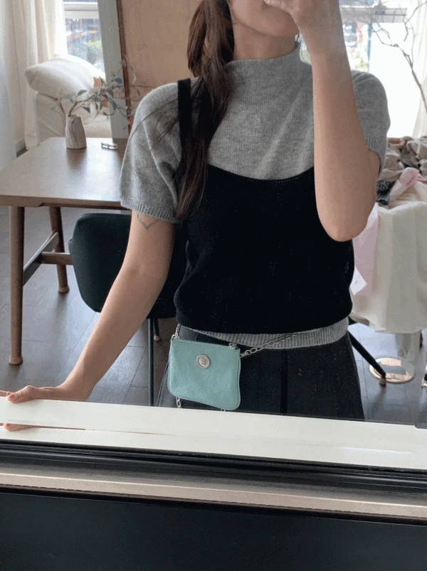 [가을신상] 모네 홀가먼트 하프넥 반팔니트 3color