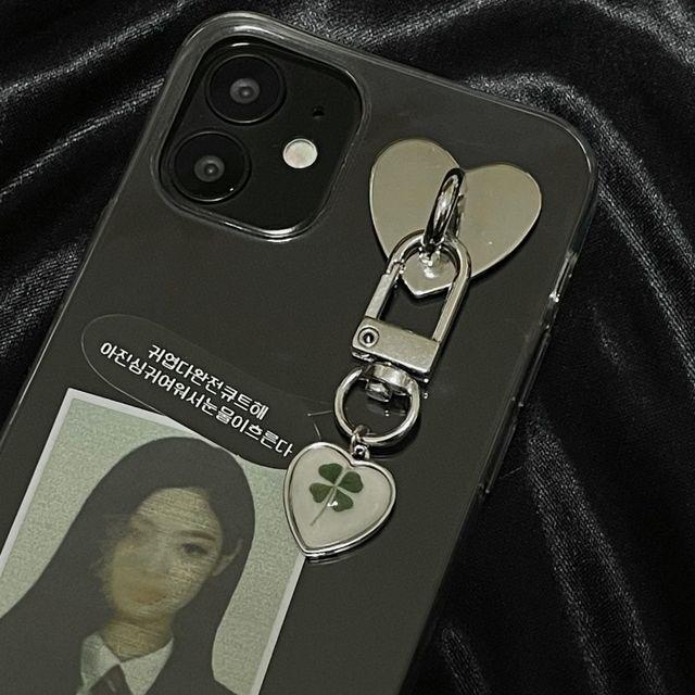 7option Lucky drop keyring strap case 네잎클로버키링 나비키링 스트랩케이스 아이폰케이스 아이폰14케이스 폰꾸 감성케이스