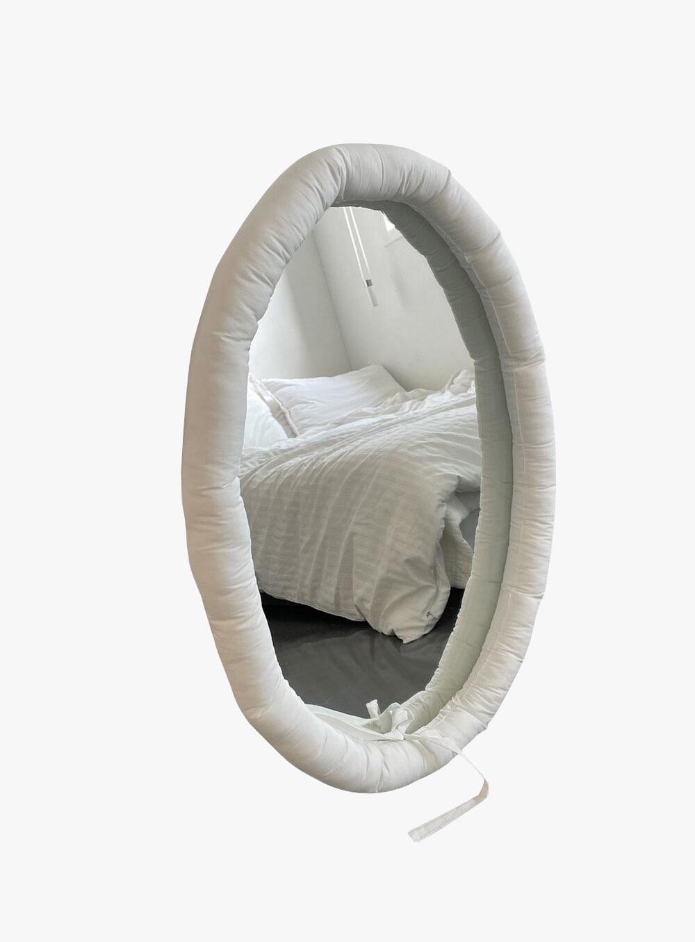 White oval Cushion mirror