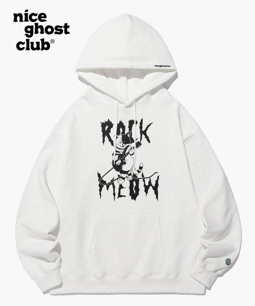 ROCK MEOW CAT HOODIE_WHITE(NG2DSUM409A)
