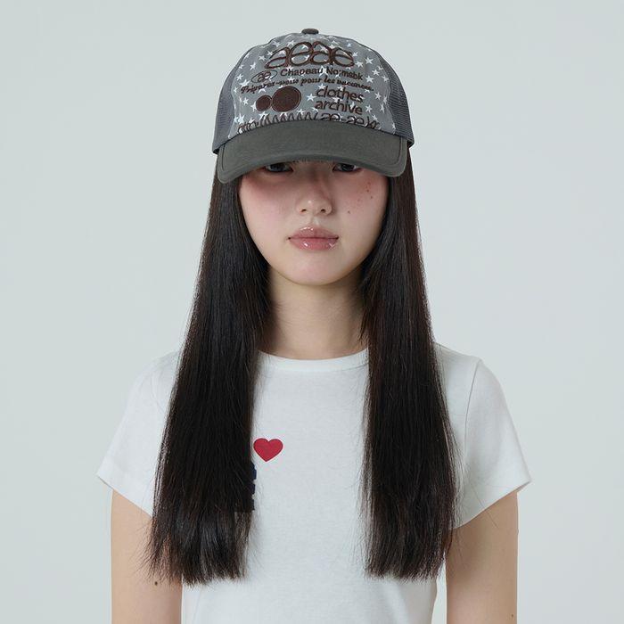 WEB LOGO STAR MESH CAP [GREY]