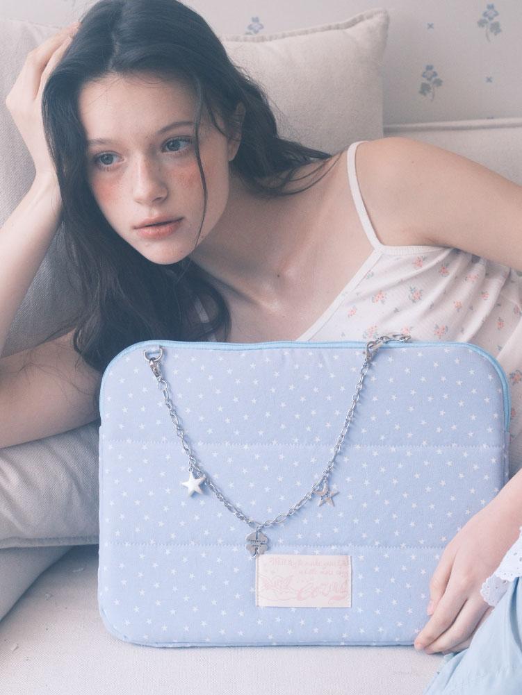 Star Chain Notebook pouch_cotton sky