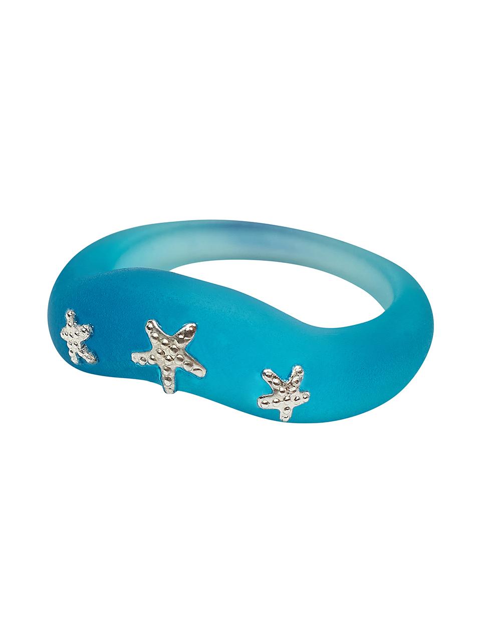 BE TRIPLE STARFISH RING(BLUE)