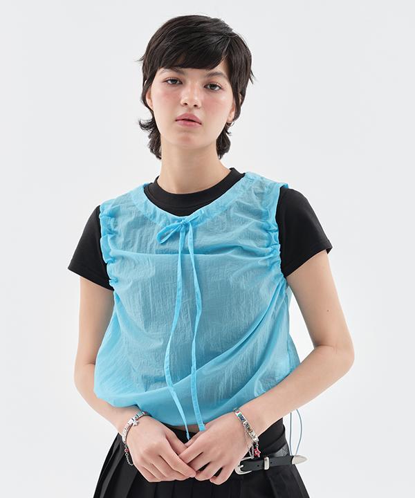 NOI1267 nylon puff sleeveless (skyblue)