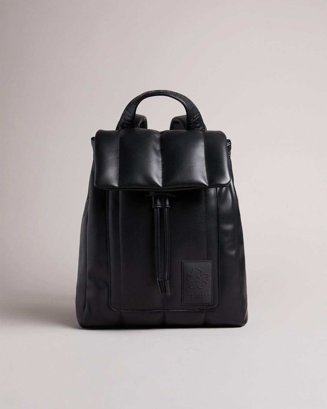 퀼티드 PU Vertically Quilted Back Pack 256494-BLACK