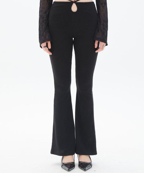 PY STRING BOOTS CUT PANTS(BLACK)