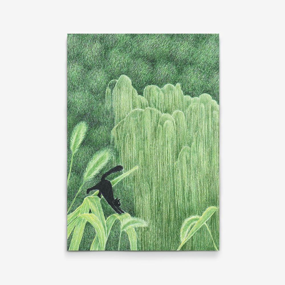 여름 놀이 - 고양이 드로잉 인테리어포스터 액자 집들이선물