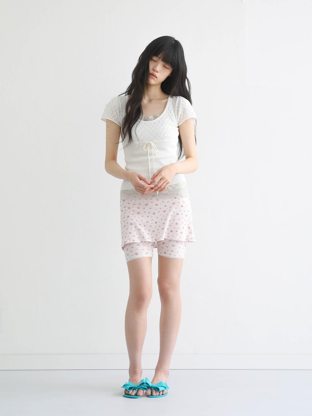 Pore Half Knit Top Ivory