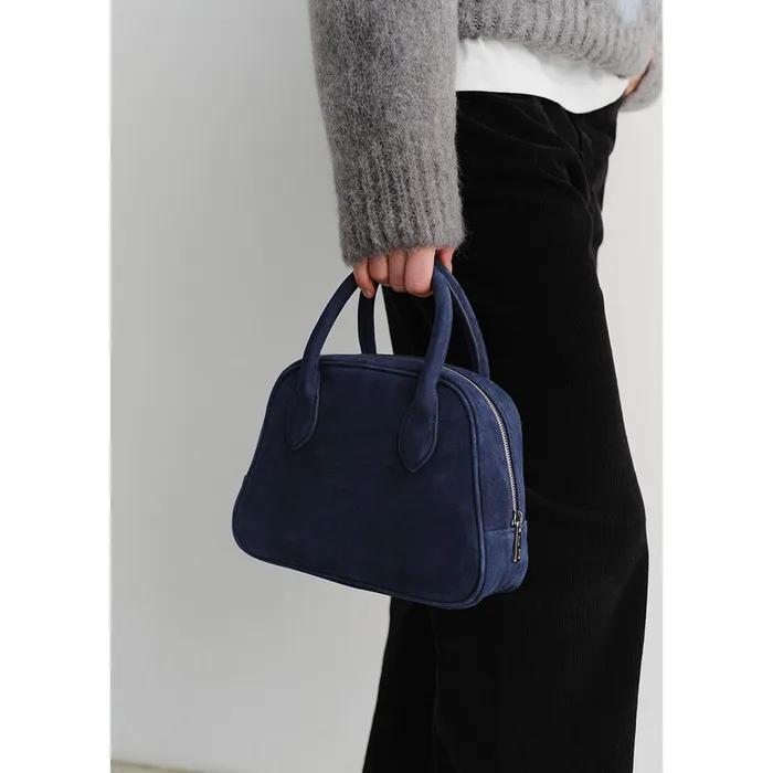 SUEDE BOSTON TOTE BAG NAVY_UDBA5F202N2