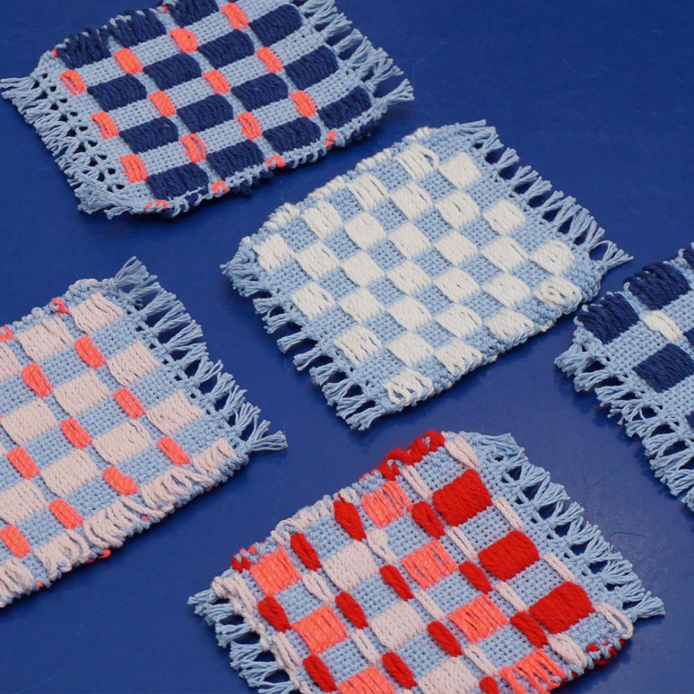 체커보드 우븐 코스터 5종, Bluehour