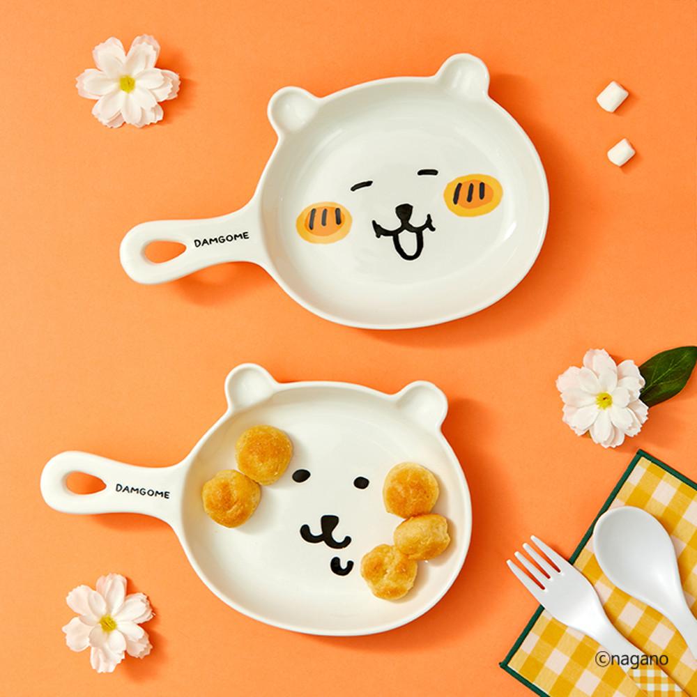 담곰이 핸들 플레이트 2P 세트 농담곰 그릇 식기 캐릭터 나가노 굿즈