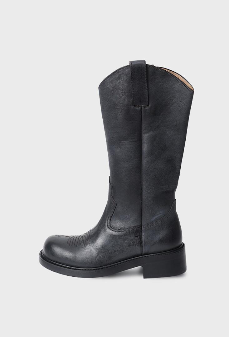[SEEN X NOTTZ] Western Long Boots NAVY BLACK