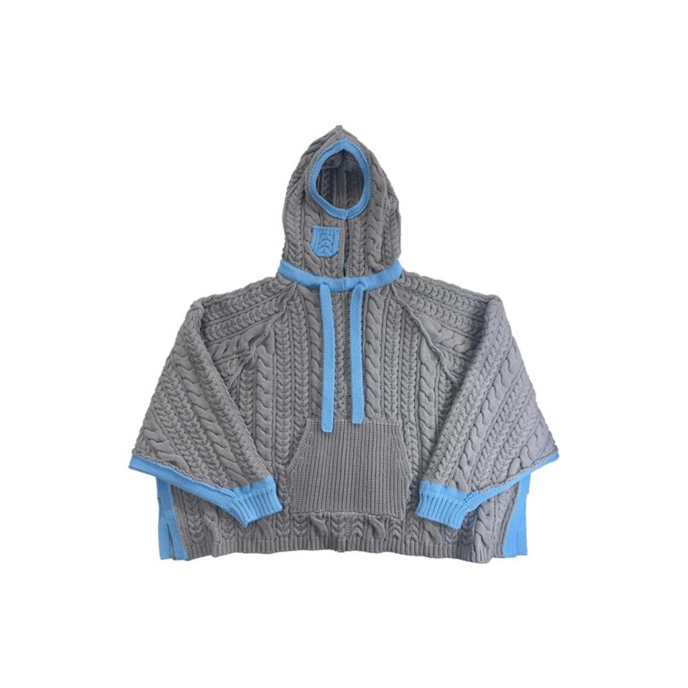 [BALMUNG : 발멍] Cable knit hoodie grey