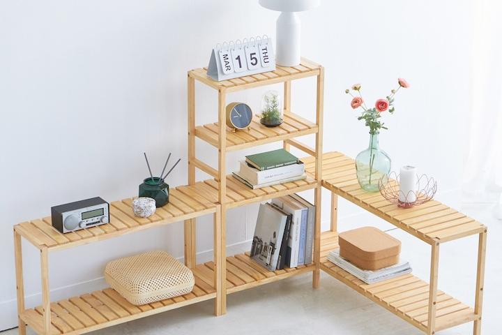 [빠른배송] 원목 다용도 선반 수납 선반장 다육이 정리대 다이