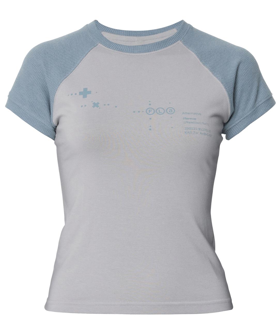 Muta Waffle Raglan T-Shirt (FL-154_Gray&Sky)
