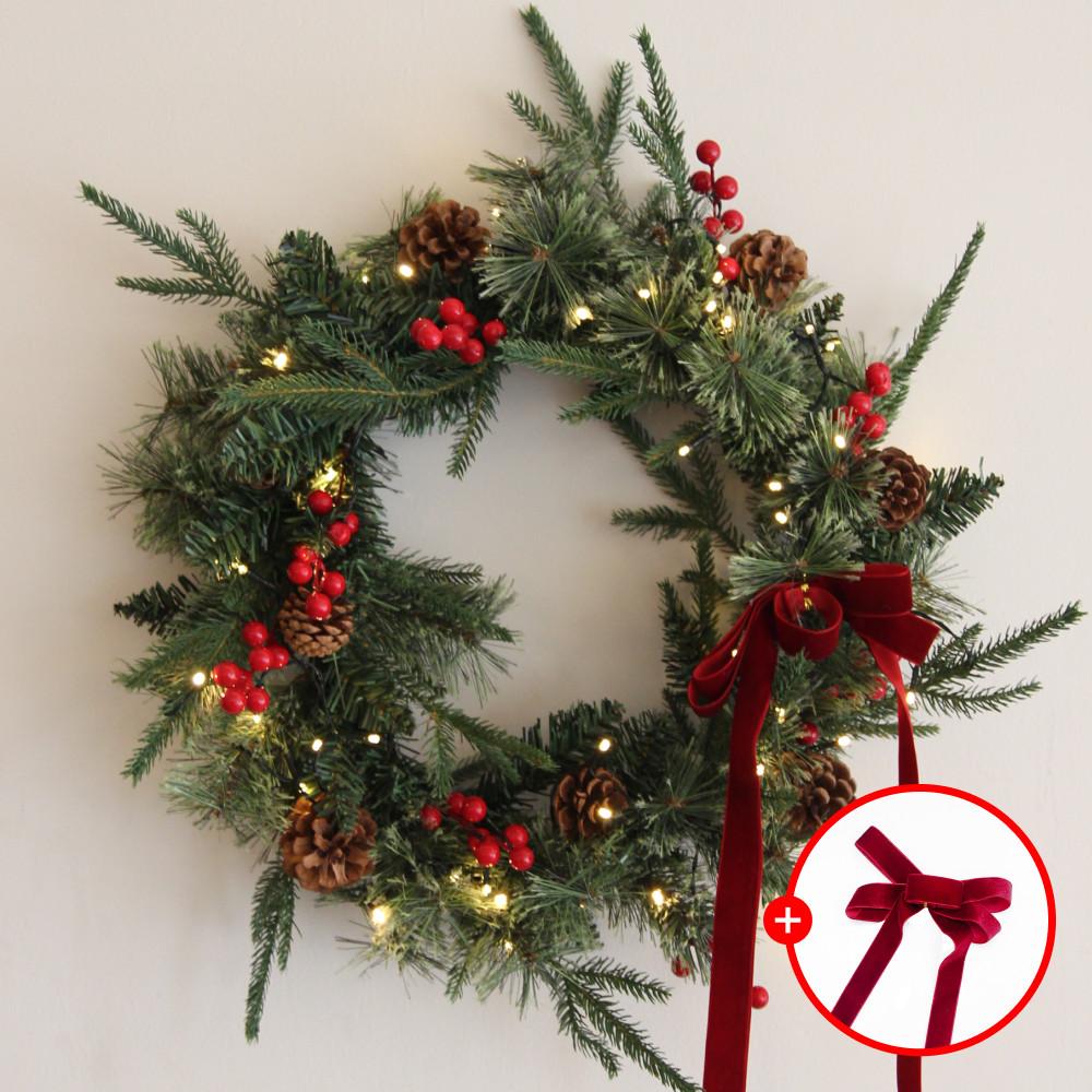 크리스마스리스 크리스마스벽장식 현관문장식 대형 원형