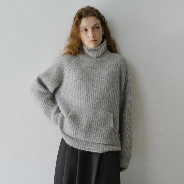Mohair hachi pocket knit_3colors
