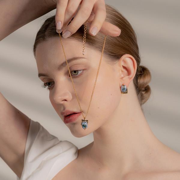 2022 Texture Gold Necklace(Blue&Green)