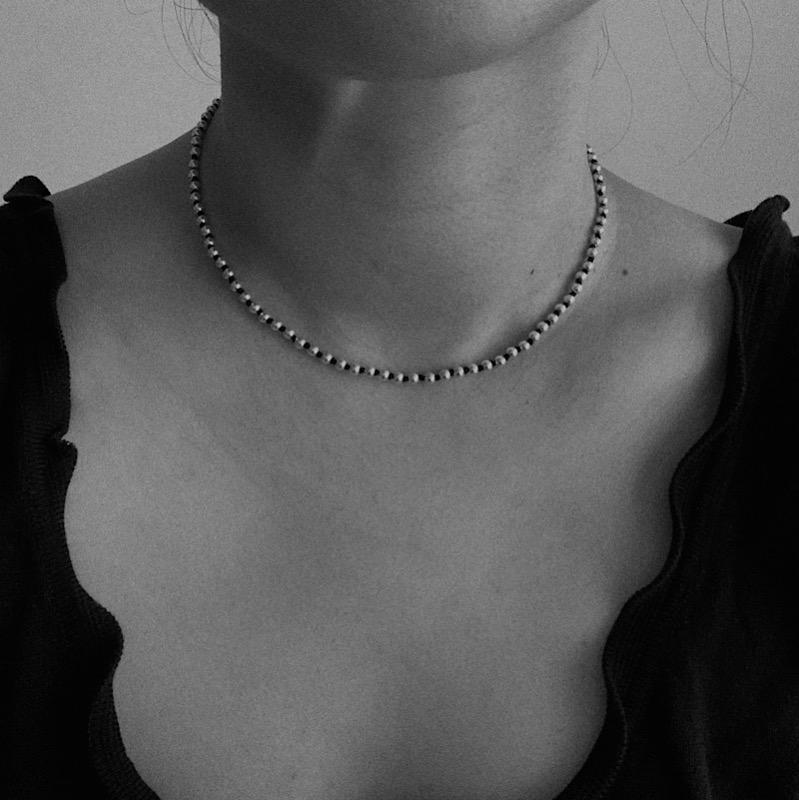 SILVER BALL NECKLACE(3.5mm)