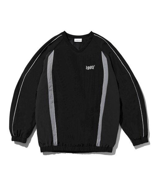 빈티지 파이핑 윈드브레이커_블랙