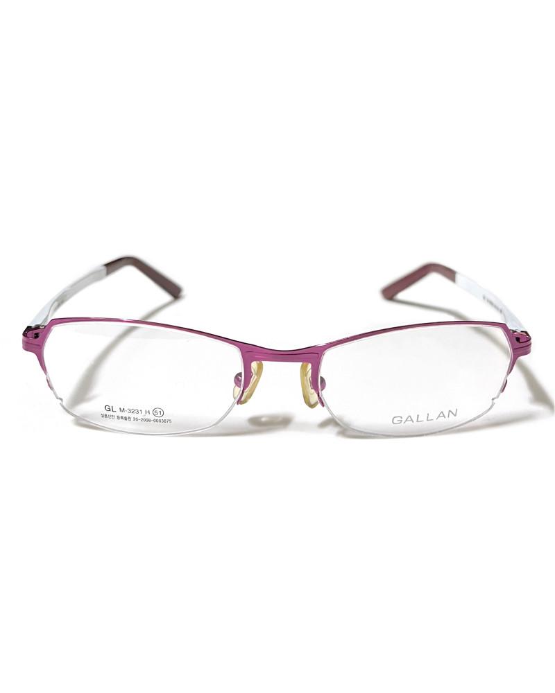 [중고] GALLAN 겔랑 마젠타 반무테 안경