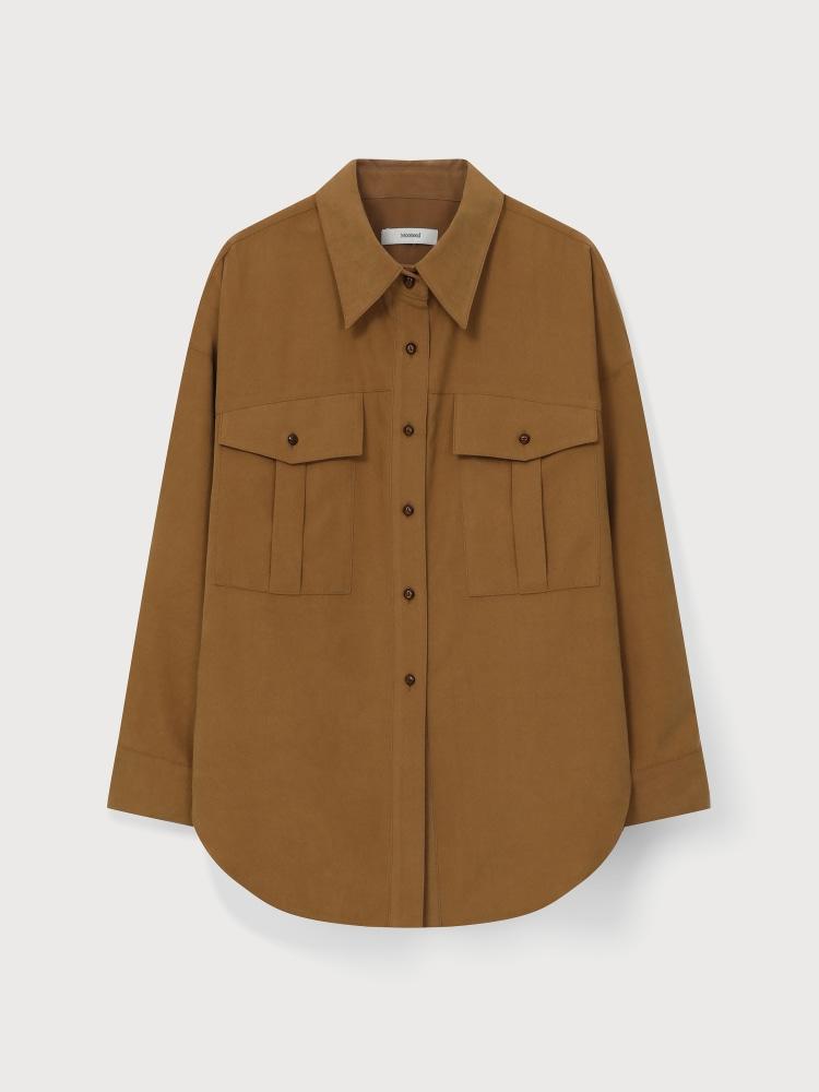 SUEDE ESSENTIAL SHIRT - CAMEL