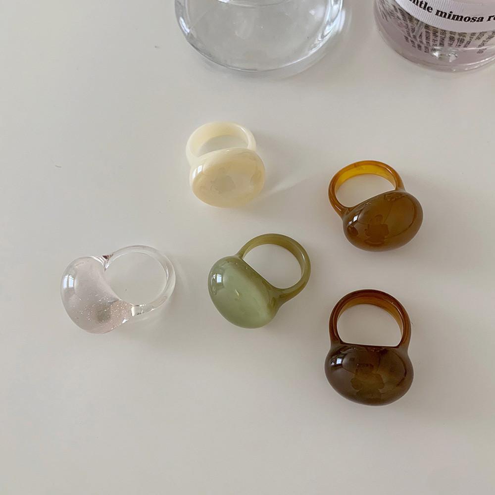 볼륨 볼드 투명 레진 마블 호마이카 아크릴 반지