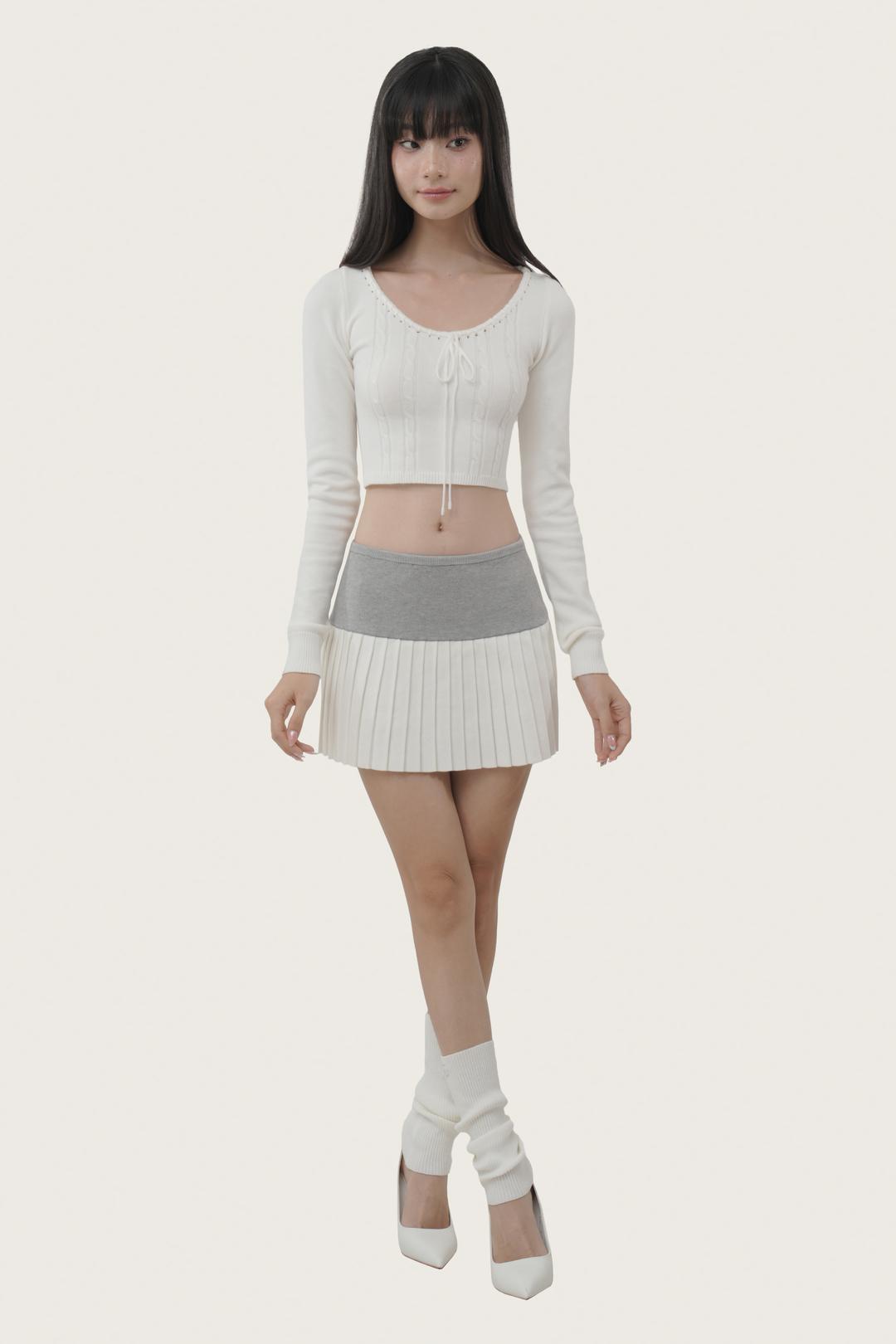 Churro cable ribbon knit, Ivory