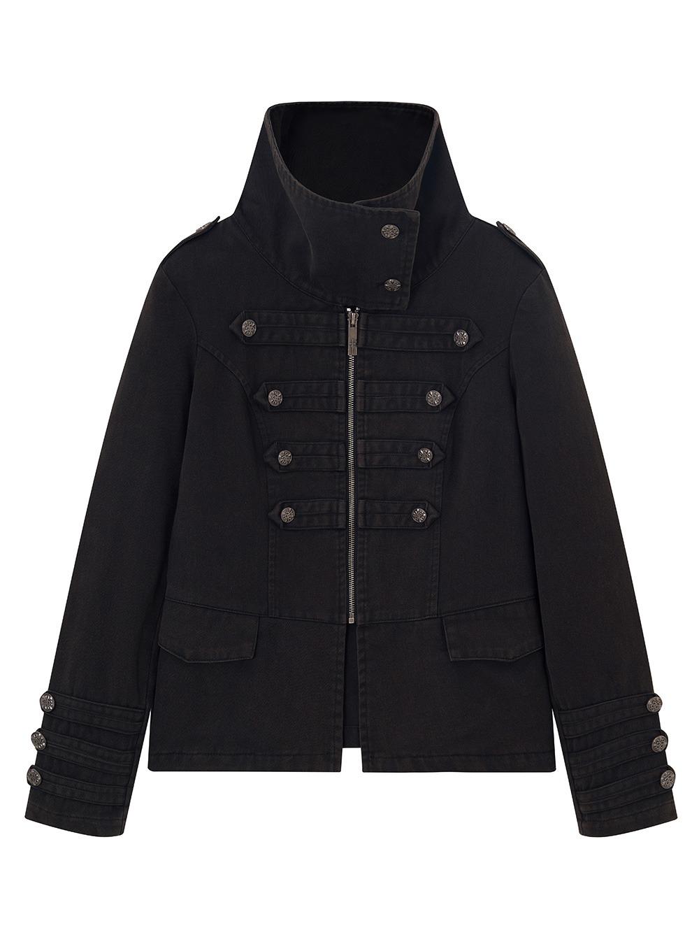 Punk High-Neck Double Zip Jacket