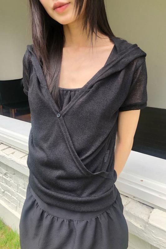 linen hoody tee (2color)
