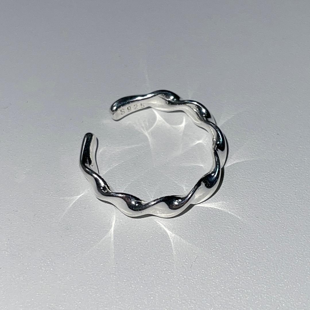 Silver Twist Open Ring