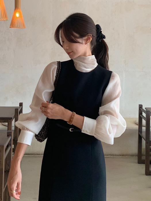 Tie See-through Blouse[LMBFCO25SH314]-2color