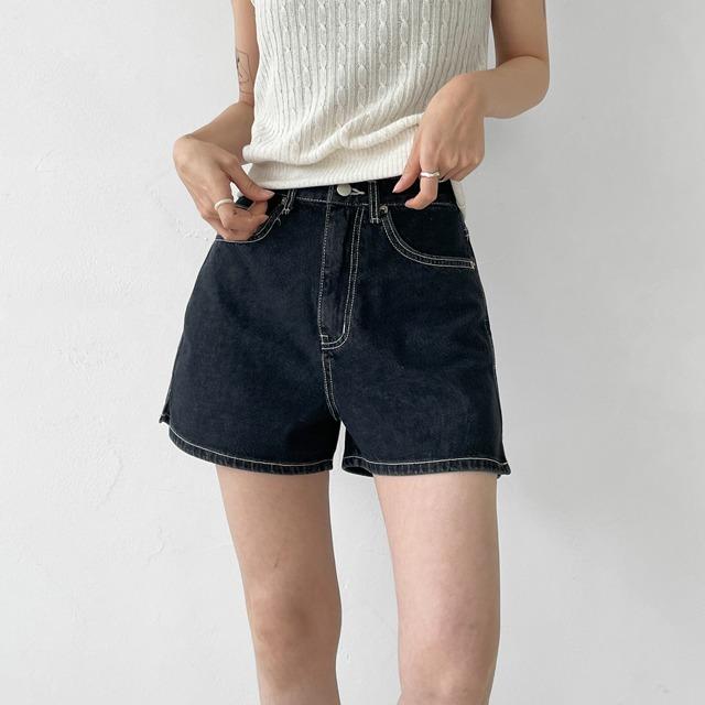 홀릭 스티치 데님 쇼츠