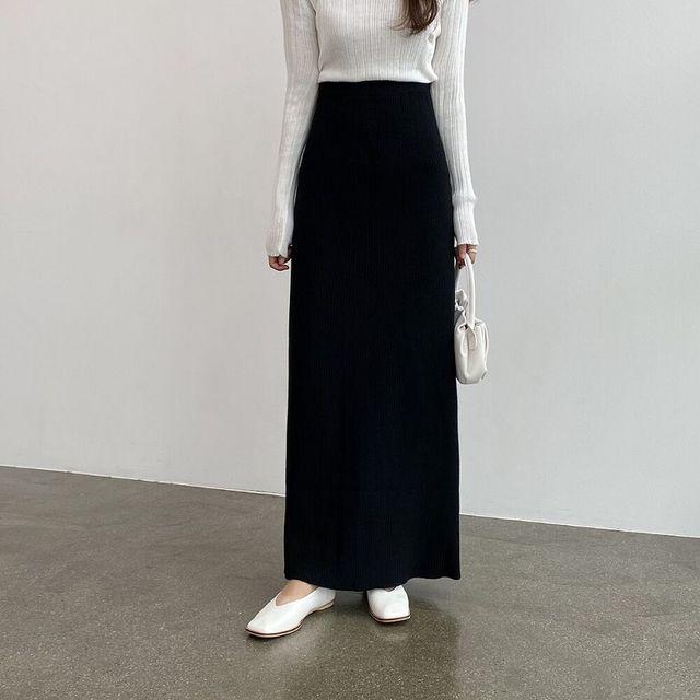 (여름 버전 선택 가능) 맥시 골지 니트 롱 일자 스커트