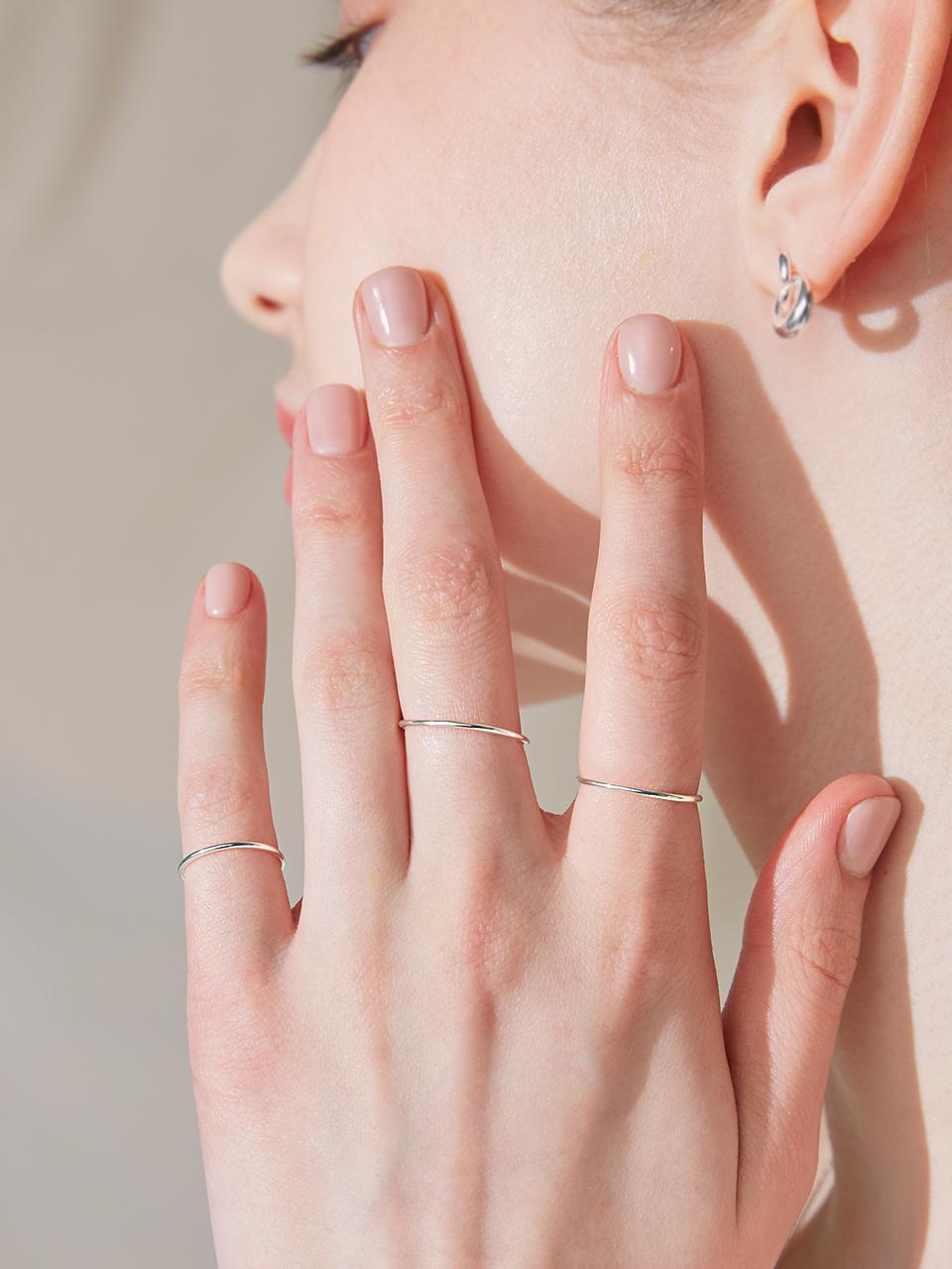 헤이 [에스파 윈터,태연,정유미,수지 착용][sv925]slim layered 3set ring