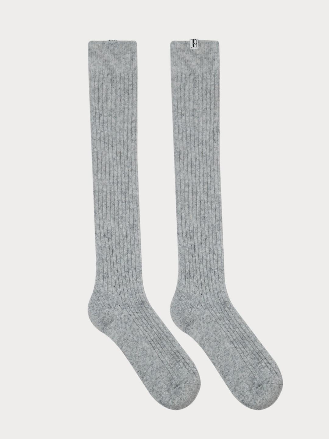 010 Cashmere Knee Knit Socks (Grey)