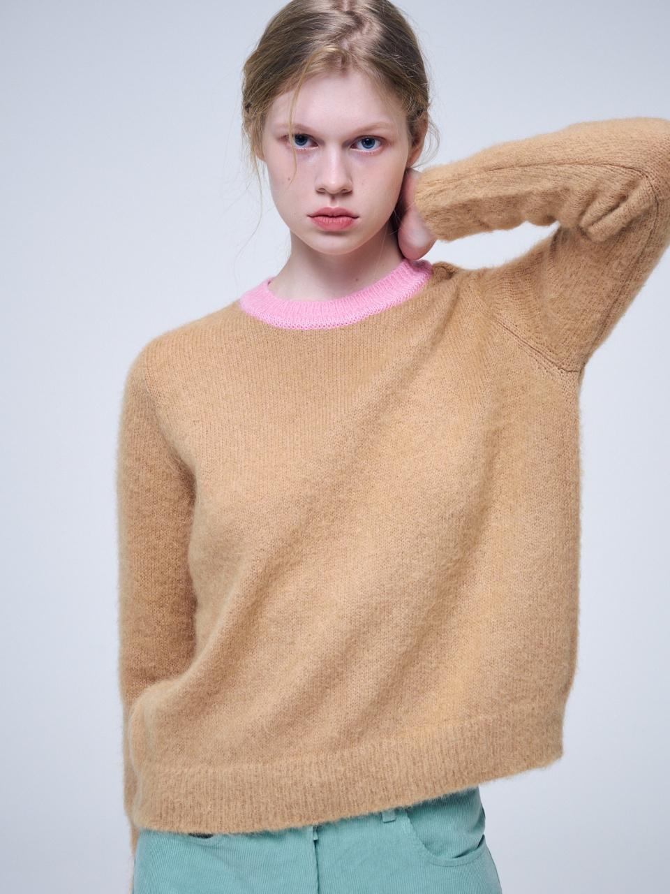FIKA Mohair-blend Pullover, beige