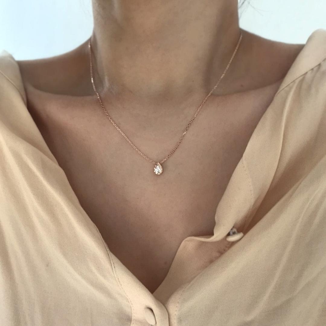 Acer rojo olu silver 925 rose gold simple daily necklace silver necklace silver necklace