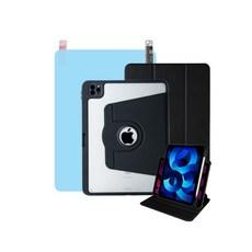 [당일출고] 바우아토 아이패드 360도 멀티 거치 애플펜슬 수납 마그네틱 폴리오 투명 케이스 + 종이질감 액정보호 필름 세트