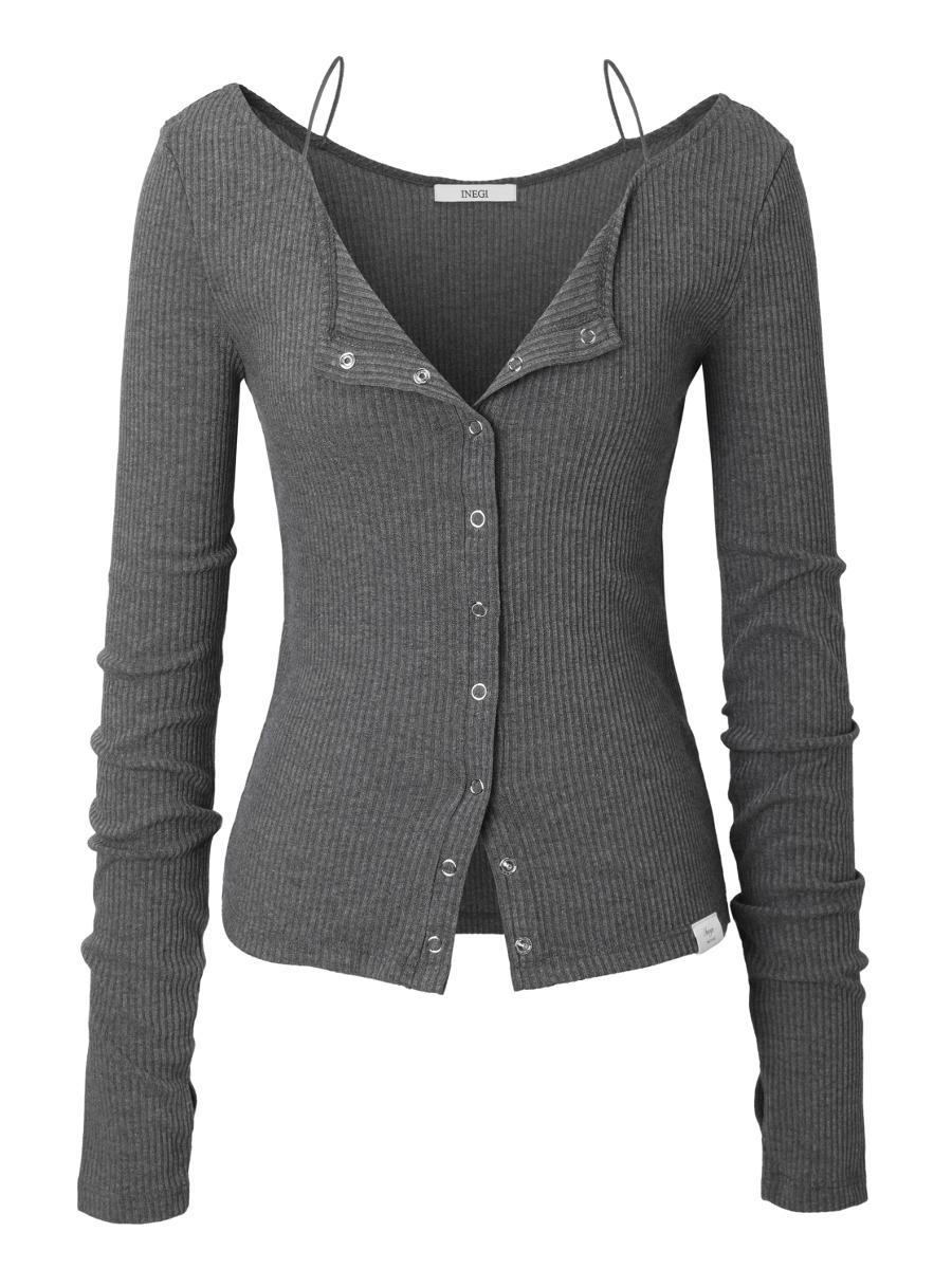 [2nd/INEGI] Eyes Strap Warmer Cardigan (charcoal)