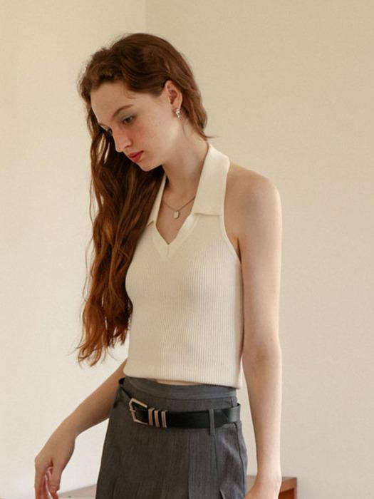 Cest_Chic white halter neck top