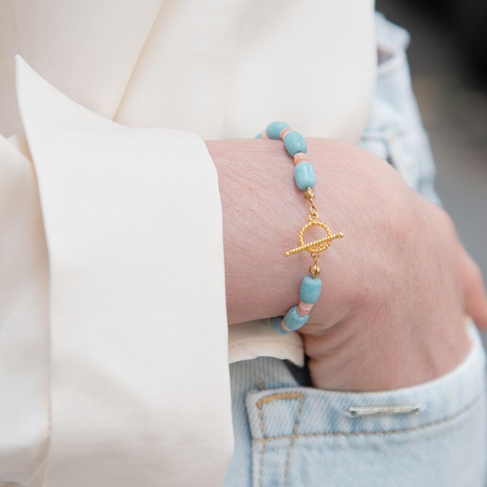 스트라이프 원석 브레이슬릿 (BLUE)