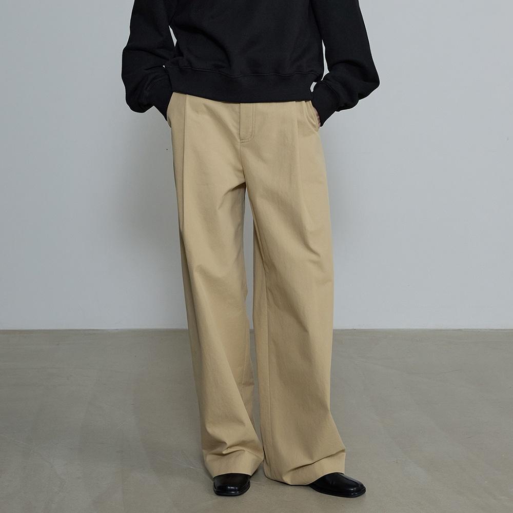 Roah cotton tuck pants - Beige