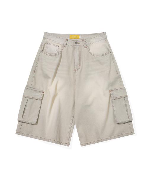 Vintage Cargo Denim Shorts(GRAY)