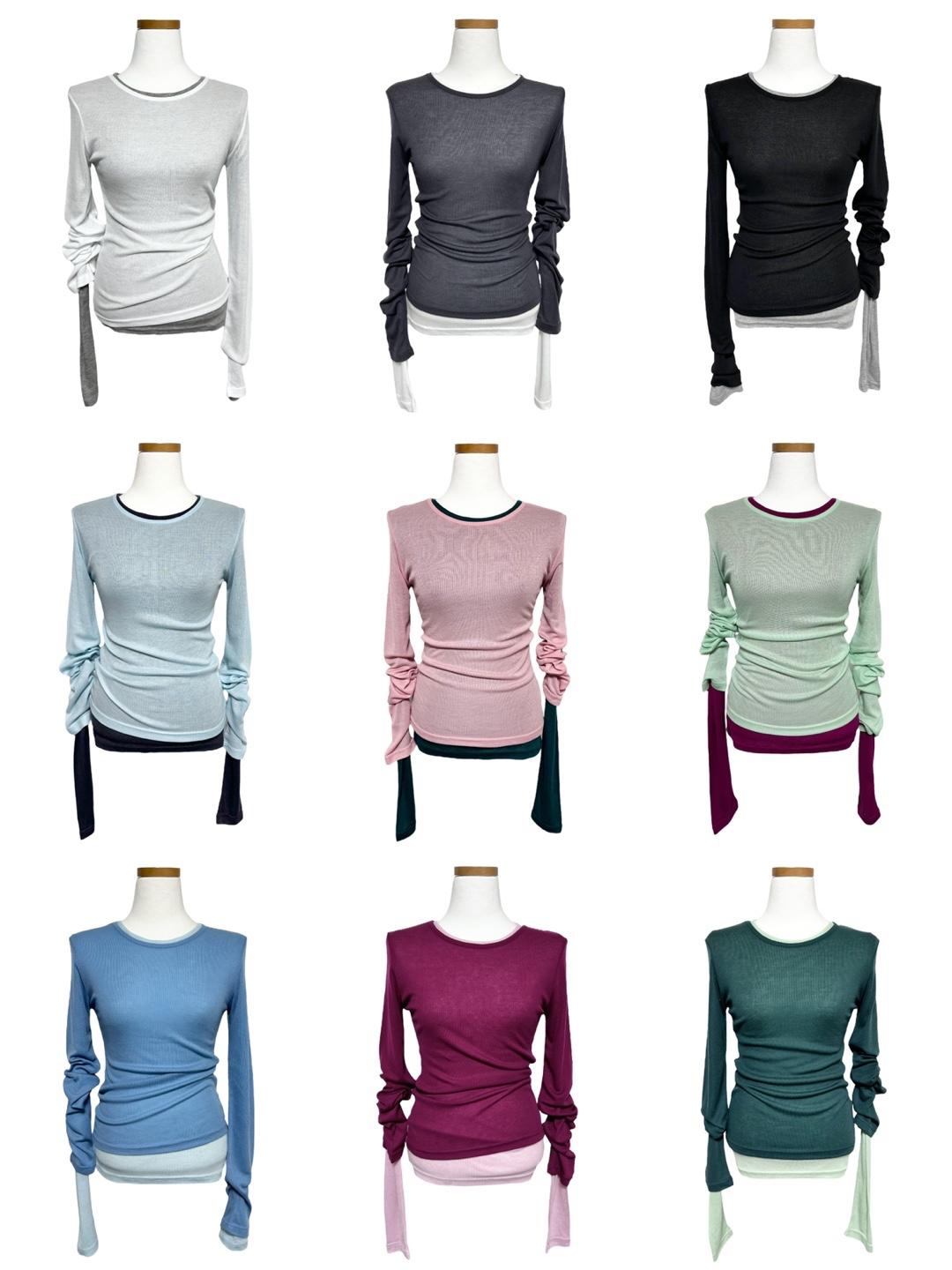 레이어드 라운드 티셔츠 , 11col