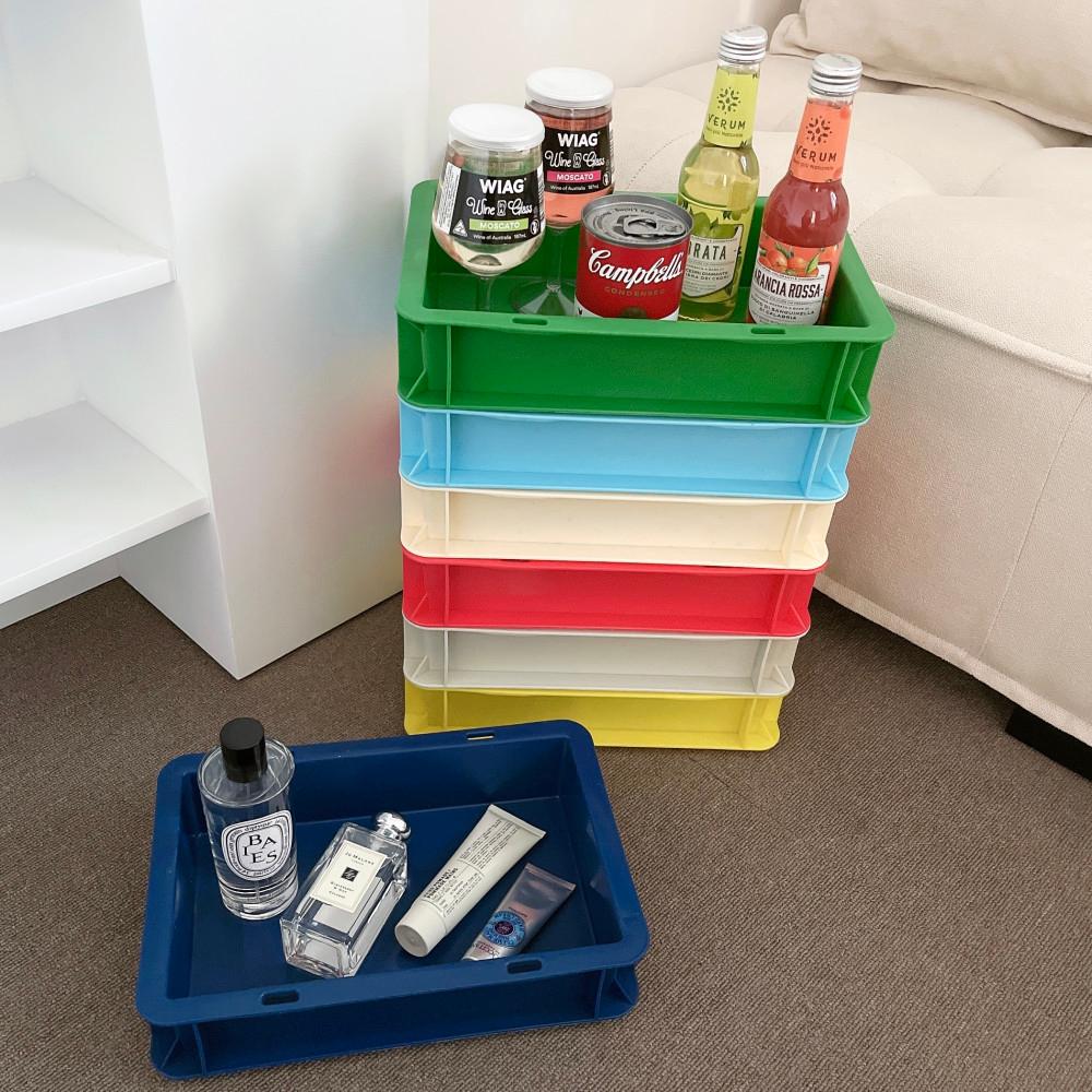 바이에스컴퍼니 컬러 플라스틱 바스켓 다용도 정리 바구니 소품정리함