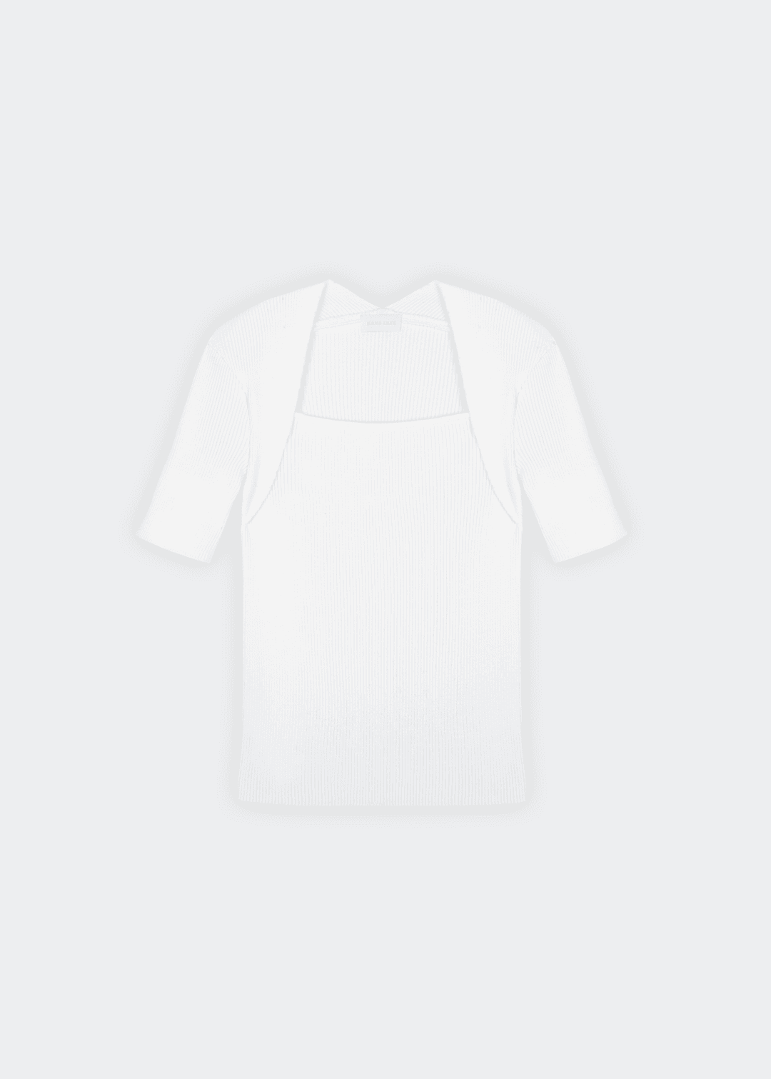 ELLA MODAL SQUARE NECK KNIT TOP WHITE