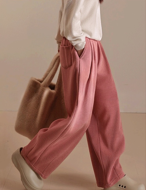 디에 하니 코듀로이 융기모 와이드팬츠