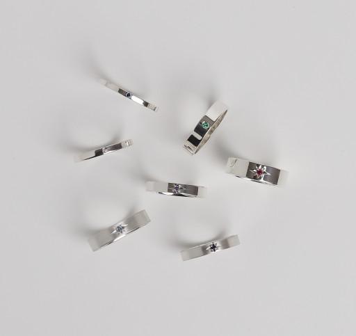 별조각 💎 달조각 "탄생석+각인"실버 커플반지,우정링